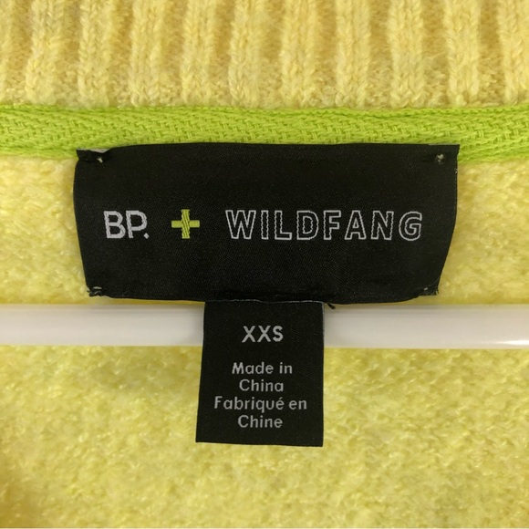 BP Wildfang Colorblock Cropped Sweater Size XXS Green Yellow Long Sleeve NWT - Picture 8 of 8